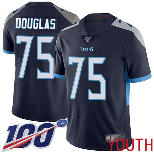 Tennessee Titans Limited Navy Blue Youth Jamil Douglas Home Jersey NFL Football #75 100th Season Vapor Untouchable
